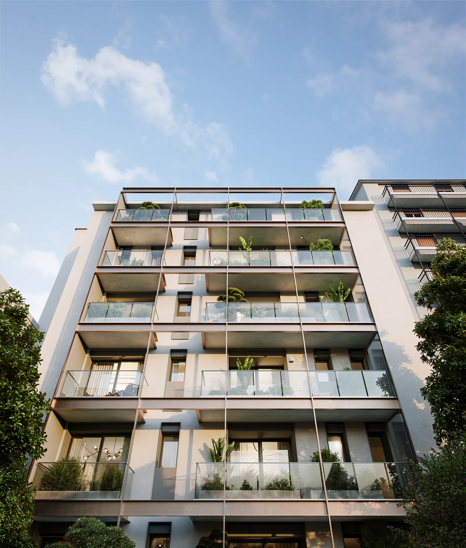 Silea: Porta Venezia Living – appartamenti di nuova costruzione (monolocali, bilocali, trilocali e quadrilocali) con ampie terrazze e parapetti in vetro.